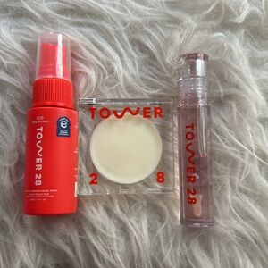 New Tower 28 SOS daily Rescue Toner, Highlighter Balm, Lip Jelly great deal $65